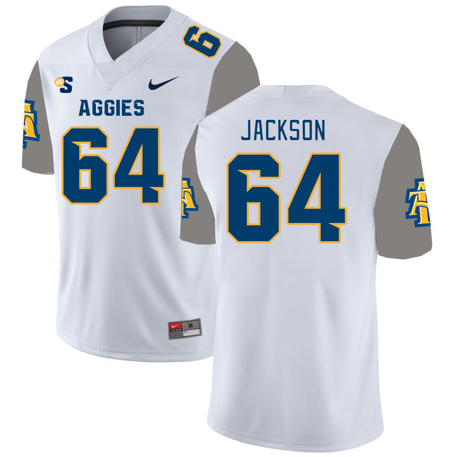 Men-Youth #64 Darren Jackson North Carolina A&T Aggies 2023 College Football Jerseys Stitched-White